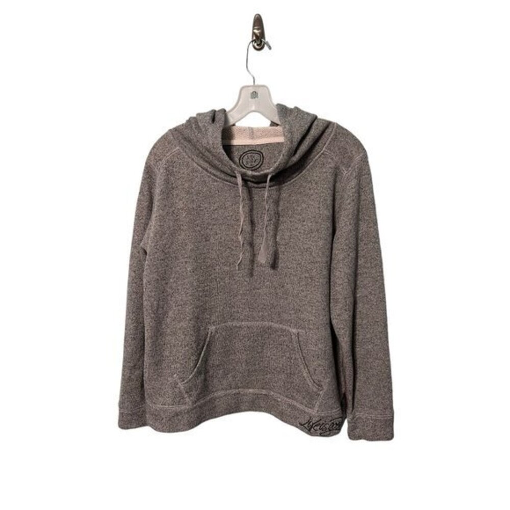 Life is Good Long Sleeve Hooded Jacket with Kangaroo Pocket Size Large